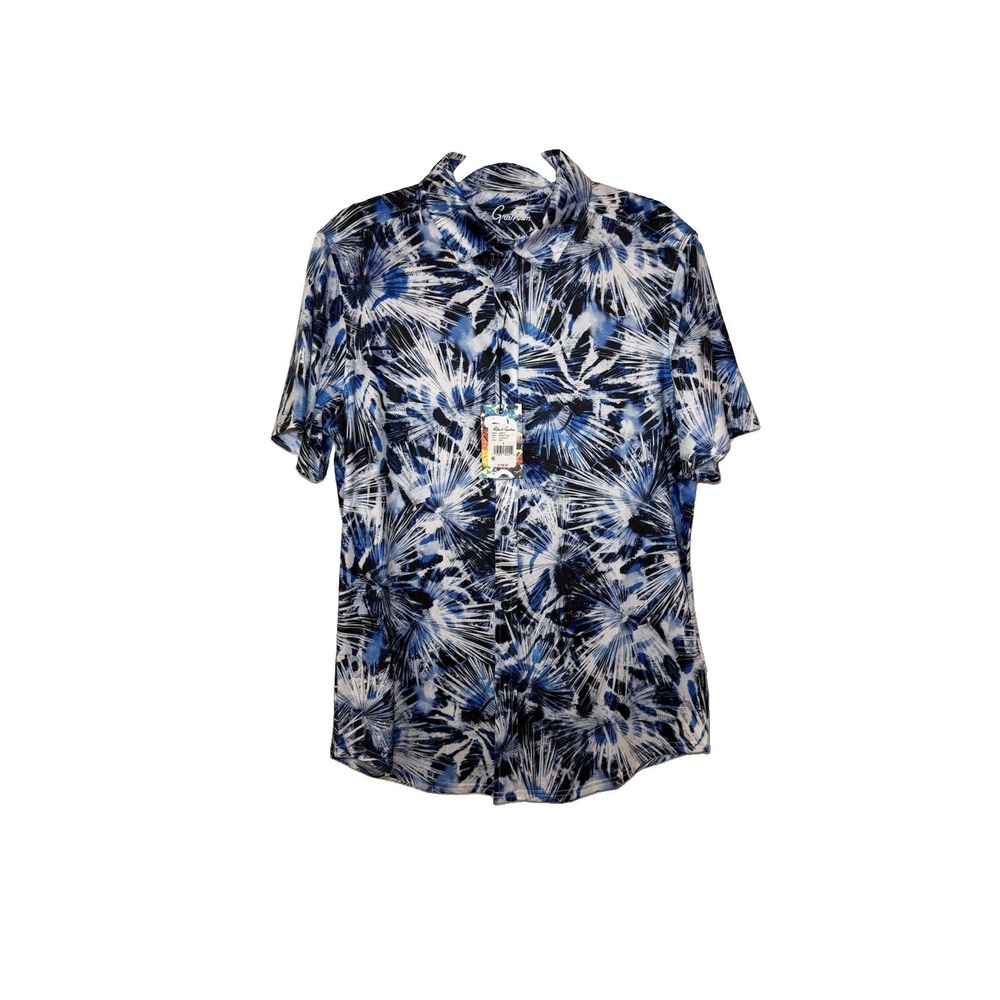 Robert Graham Donato Performance Blue Button Up Short Sleeves Shirt Small NWT - Picture 1 of 5